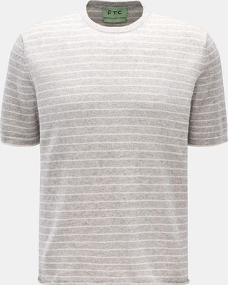 FTC Men - Short sleeve crew neck jumper grey/white striped