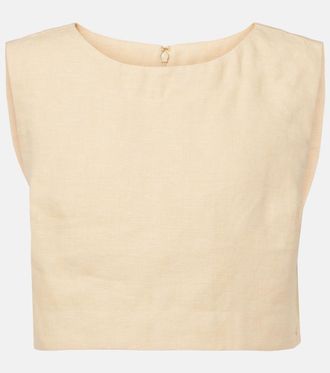 Possé Martina linen crop top
