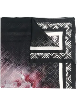 Alberta Ferretti geometric-print silk scarf - women - Silk - One Size - Black