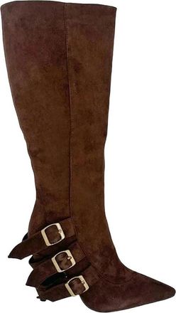 Generic Womens Crystal Embroidery Western Knee High Boots Floral Cowgirl Shoes