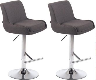 Clp Clp - Set De 2 Taburetes Club En Tela Gris Oscuro Cromado