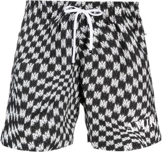 Amiri Wavy MA-logo drawstring-waisted swim shorts - men - Polyester/Polyester - XXXL - Black