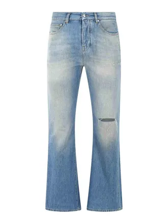 Amiri slash bootcut light blue denim jeans