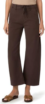 Paige Arellia Drawstring High Waist Ankle Barrel Pants in Rich Chocolate at Nordstrom, Size 32