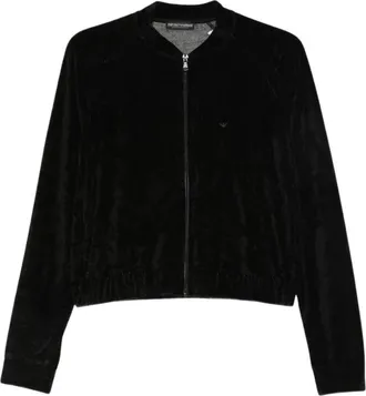 Emporio Armani Fluwelen Bomberjack - Dames - Jassen - Zwart - Maat: S Zijde