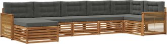 vidaXL Conjunto De Sof&aacute;s De Exterior 7 Uds. Natural Y Antracita Vidaxl