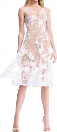 Dress The Population Audrey Dress In Off White/nude