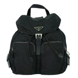 Prada Pre-owned Backpacks, unisex, Black, Size: ONE SIZE Pre-owned Nylon Vintage Backpack