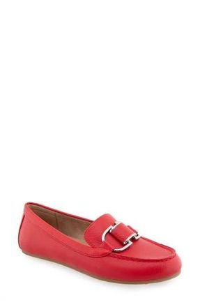 Aerosoles Denver Buckle Loafer in Racing Red Pu Leather at Nordstrom Rack, Size 9.5