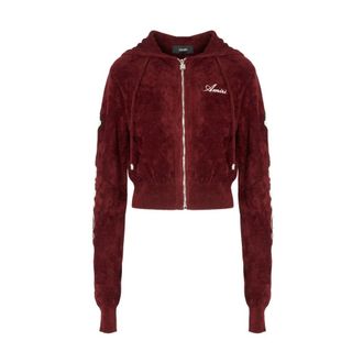 Amiri Zip-throughs, female, Red, M, Bones Hoodie