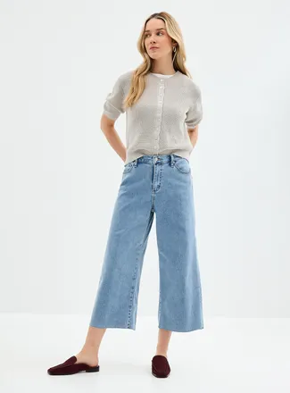 Yoga Jeans by Second Womens Lily raw-hem cropped jean Fit: Wide leg, mid rise