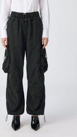 The Attico Pantaloni cargo a vita alta in misto cotone con coulisse