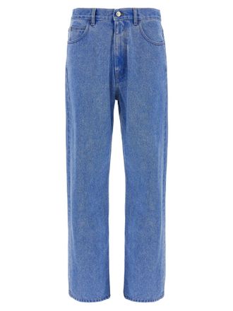 Marni Mens Bleached Coated Jeans
