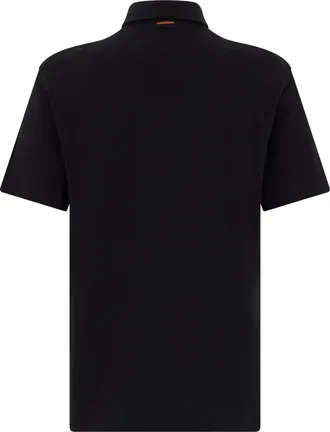 Ermenegildo Zegna Mens Polo Shirt Black Cotton T-shirts And Polos