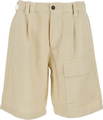 C.P. Company Bermuda Shorts - Heren - Korte Broeken - Beige - M - Linnen - Korte Broeken