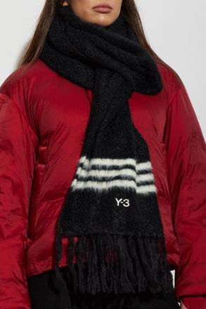 Yohji Yamamoto Scarf With Logo, Unisex, Black