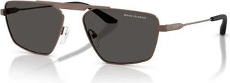 A|X Armani Exchange Pilotenzonnebril - unisex - Zonnebrillen - Zwart - 56 MM - Accessoires