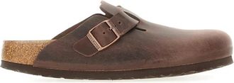 Birkenstock Boston Soft Footbed Smalle Pasvorm - Dames - Slip ons - Bruin - 39 EU - Leer - Schoenen