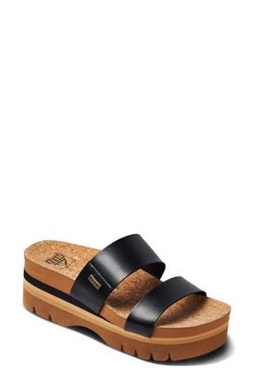 Reef Cushion Vista Higher Platform Slide Sandal in Black at Nordstrom, Size 10