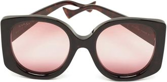 Gucci Occhiali da sole geometrici - Marrone