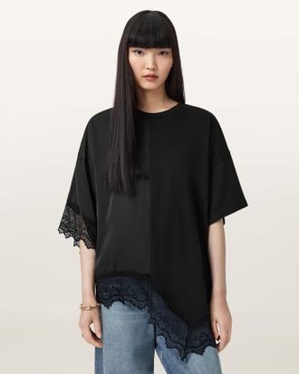 AllSaints Lenny Short Sleeve Lace T-Shirt