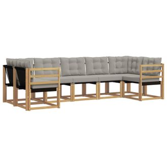 vidaXL Conjunto De Sof&aacute;s De Exterior 7 Pcs Blanco Y Gris Claro Vidaxl