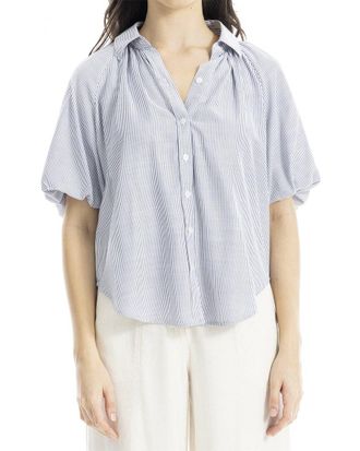 Max Studio Bubble Sleeve Button Front Shirt