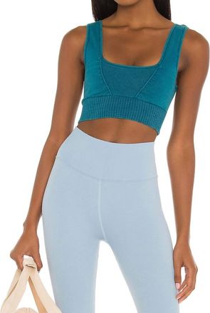 Free People Square Neck Good Karma Bra In Bluegrass