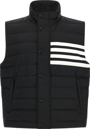 Thom Browne 4 Bar Gilet Bianco/Nero-Uomo