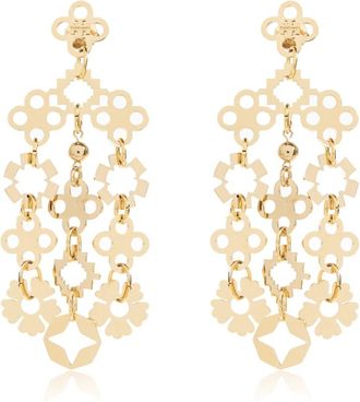 Tory Burch Forget Me Not Chandelier Oorbellen - Dames - Oorbellen - Geel - ONE Size - Accessoires