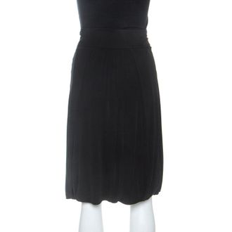 Roberto Cavalli Black Knit Gathered Detail Skirt