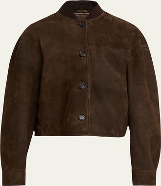 Brunello Cucinelli Suede Bomber Jacket
