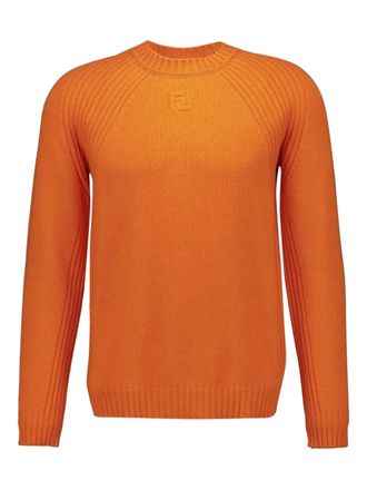 Fendi crew-neck long-sleeve sweater - Orange