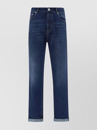 Brunello Cucinelli denim mid-rise tapered jeans