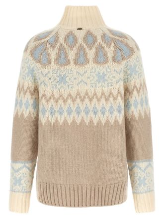 Herno Norwegian Jacquard Wool and Cashmere Sweater - Beige