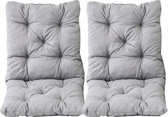 Ambientehome 90067 hanko Cuscino imbottito, Per panca da giardino con schienale, Grigio chiaro, 98 x 50 x 8 cm, 2 pezzi - Ambientehome