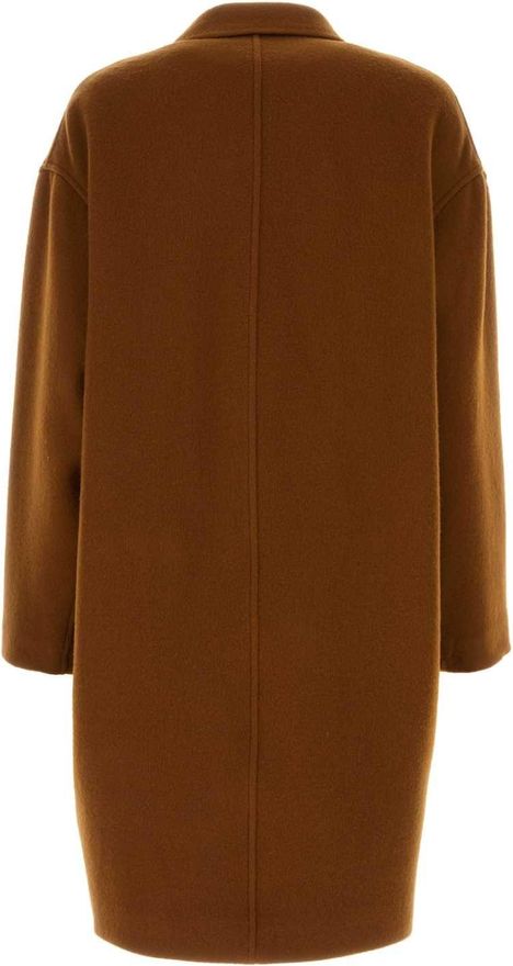 Wool Cashmere Silk Coat - Brown