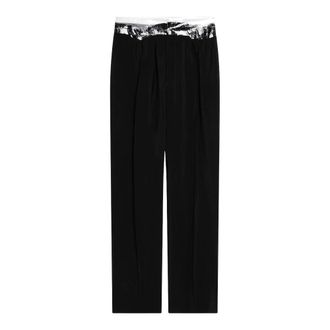 Maison Margiela Straight Trousers, female, Black, Size: S Pleated Trousers