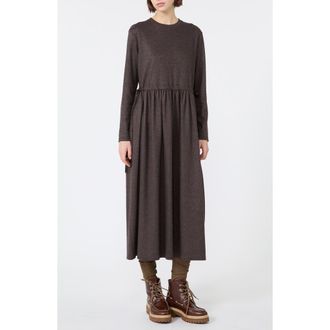 Max Mara Vettura Jersey Long Sleeved Midi Dress in Brown at Nordstrom, Size X-Small