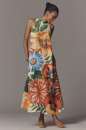 Anthropologie Farm Rio Halter Maxi Dress