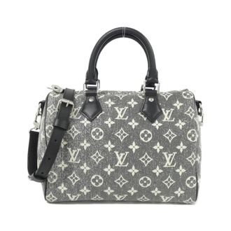 Louis Vuitton Black Gray White Canvas Boston Bag (Pre-Owned)