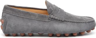 Tod's Beige Su&egrave;de Loafer met Gommino Zool - Heren - Loafers - Grijs - 40 EU - Su&egrave;de - Schoenen