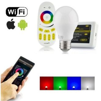 Trade Shop Trade Shop Traesio - Trade Shop - L&aacute;mpara Led Wifi Luz Blanca Rgb Multicolor E27 Control Remoto Rf M&oacute;dulo Para Smartphone