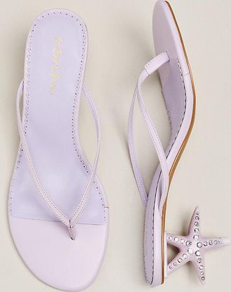 For Love & Lemons Soleil Strafish Heeled Flip-Flop Sandals