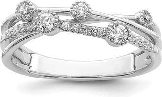 Diamond2Deal 14k Gold Lab Grown Diamond Wedding Band Ring 1/4Ct Clarity- VS Color- G-H