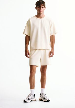 H&M Regular-fit Waffled Sports Shorts With Drymove in Natural White at Nordstrom, Size X-Large