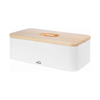 Lacor Panera Estilo N&oacute;rdico Con Tabla De Corte En La Tapa [42 X 22,5 X 12,5 Cm] - Blanco Mate