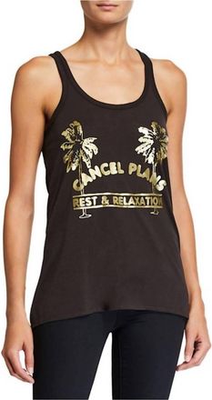 Chaser Cancel Plans Tank Top In Faded Black