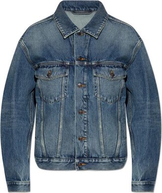 Balenciaga Kick Denim Jacket - Dames - Spijkerjassen - Blauw - XS - Denim - Jassen