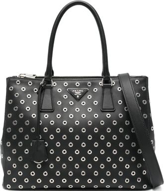 Prada Borsa tote con occhielli - Nero